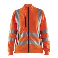 Sweat zippé haute visibilité femme orange fluorescent