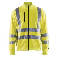 Sweat zippé haute visibilité jaune fluorescent