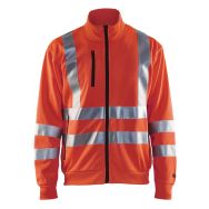 Sweat zippé haute visibilité rouge fluorescent