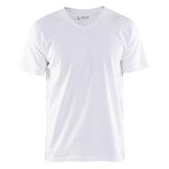 T-Shirt col en V blanc