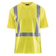 T-Shirt haute visibilité col en V anti-UV anti-odeur jaune fluorescent