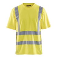 T-Shirt haute visibilité col en V anti-UV jaune fluorescent