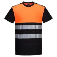 T-shirt PW3 haute visibilité classe 1, L, Noir/Orange