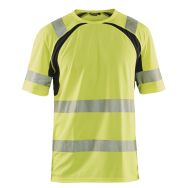 T-shirt anti-UV haute visibilité jaune fluorescent/noir