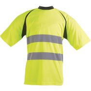 T-shirt en tricot pur polyester col rond bicolore - Singer