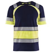 T-shirt haute visibilité marine/jaune fluorescent