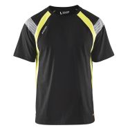 T-shirt noir/jaune fluorescent