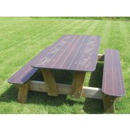 Table-bancs Orona coloris Walnut