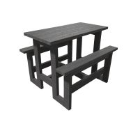 Table-bancs Snack rectangulaire 4 places - 2 banquettes - gris