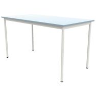 Table 4 pieds droits 160 x 80 cm T4 stratifié bleu/alu 9006