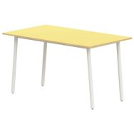 Table 4 pieds inclinés 160 x 80 cm T6 stratifié jaune/alu 9006