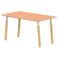 Table 4 pieds inclinés métal/bois 140 x 80 cm stratifié ABS