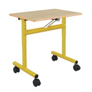 Table 70 x 50 cm rabattable réglable T3 à T6 strat chants alaisés - hêtre/jaune