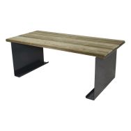 Table Acmon 200 x 92 x 77 cm - pin piètement acier galva laqué gris RAL 7016
