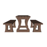 Table Arizona avec 2 banquettes, livrée montée, gris