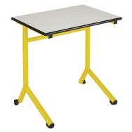 Table Atlas Mobile Blanc, chants surmoulés noirs  - Manutan Expert