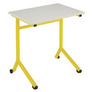 Table Atlas Mobile chants surmoulés Beiges, plateau Beige - Manutan Expert