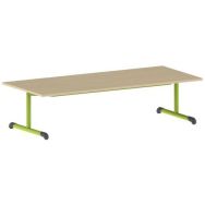 Table Bandana 180 x 80 cm fixe T1 stratifié hêtre miel - vert 1864