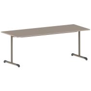 Table Bandana 200 x 80 cm fixe T6 stratifié chêne hongrie - noisette cuir