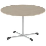 Table Bandana ronde Ø 120 cm fixe T6 stratifié érable - blanc 9016