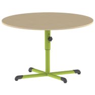 Table Bandana ronde Ø 120 cm réglable T4 à T6 stratifié hêtre miel - vert 1864