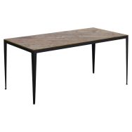 Table Bolonia 180 x 80 cm stratifié pin vieilli / acier noir