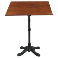 Table CALGARY 70 x 70 cm HPL piètement Trady 4 fonte noir - Proloisirs