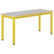 Table Carélie 130x50 cm fixe stratifié gris chants alaisés - Mobidecor
