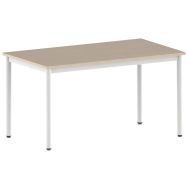 Table Carélie 140 x 80 cm fixe T6 stratifié érable - blanc 9016