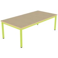 Table Carélie 160x80 cm T2 - 4P - strat polyuréthane hêtre miel beige/vert acide