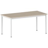 Table Carélie 160 x 80 cm fixe T6 stratifié érable - blanc 9016