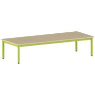 Table Carélie 200 x 80 cm fixe T1 stratifié hêtre miel - vert 1864