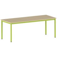 Table Carélie 200 x 80 cm fixe T6 stratifié hêtre miel - vert 1864