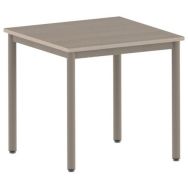 Table Carélie 80 x 80 cm fixe T6 stratifié chêne - noisette cuir