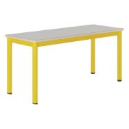 Table Carélie mobile 130x50 cm strat. gris chants alaisés - Mobidecor