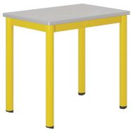 Table Carélie mobile 70x50cm strat. gris chts polyuréthane - Mobidecor