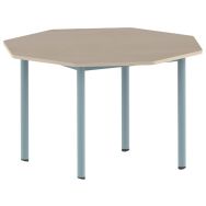 Table Carélie octogonale Ø 120 cm mobile T6 stratifié érable - lagon 6027