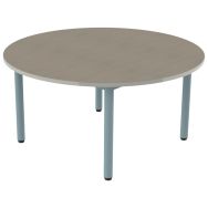 Table Carélie ronde Ø120 cm 4 pieds stratifié polyuréthane Mobidecor
