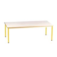 Table Chloé 4 pieds 120 x 80 cm T6 plateau beige piétement jaune