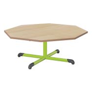 Table Chloé octogonale pied central Plateau hêtre Piètement granny T3