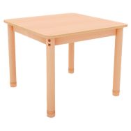 Table Classik carrée réglable T0 à T3 - hêtre/hêtre