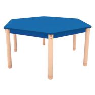 Table Classik hexagonale réglable T0 à T3 - piètement bois hêtre