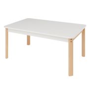 Table Classik rectangulaire réglable T0 à T3 - blanc/hêtre
