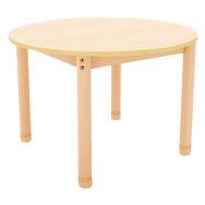 Table Classik ronde réglable T3 à T4 - piètement bois hêtre