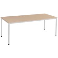 Table Clip  4P T6 chant alaisé 200x80 beige/gris