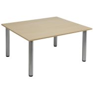 Table Conseil Rectangulaire 140x120 Chêne 4 pieds Gris alu