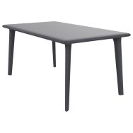 Table DESSA 160 x 90 cm polypropylène - gris foncé
