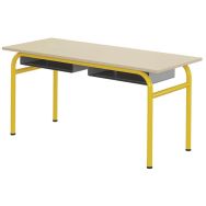 Table Delta casier 130x50 cm fixe méla. chants polypro. - Mobidecor