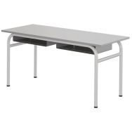 Table Delta casier 130x50 cm fixe T4 méla chts polypropylène gris dauphin/gris
