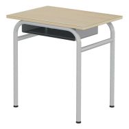 Table Delta casier 70x50 cm fixe T5 stratifié chants alaisés hêtre/gris